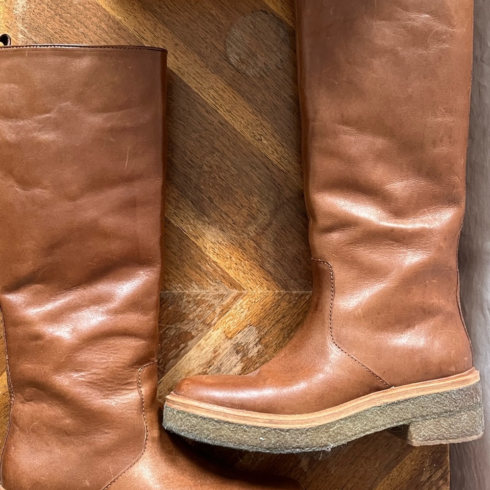 Loeffler Randall Brown Leather Knee-High Boots